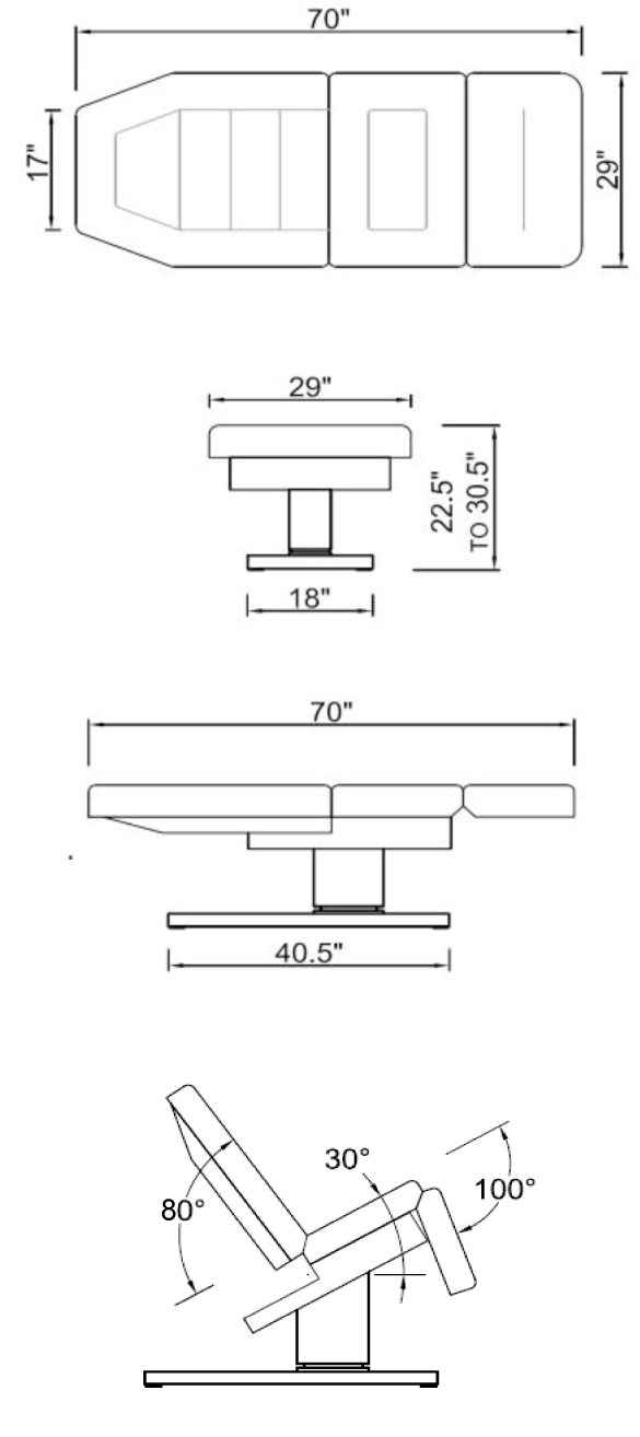 Marimba Treatment Chair dimensions