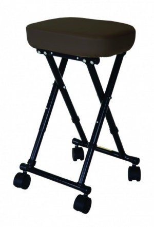 Folding rolling stool