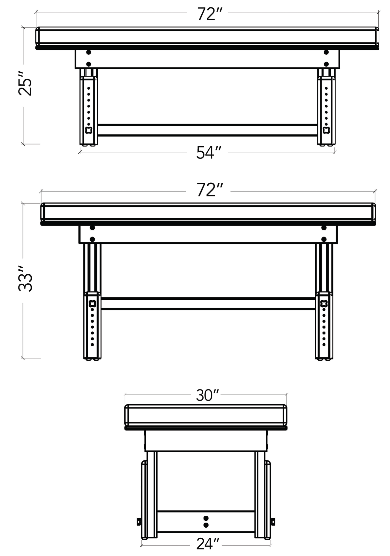 SolTerra Outdoor Massage Table Dimensions