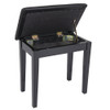 Piano Stool Black Matt With Lid And Storage Box