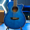 Washburn EA15TBL Electro Acoustic Guitar Flame Transparent Blue