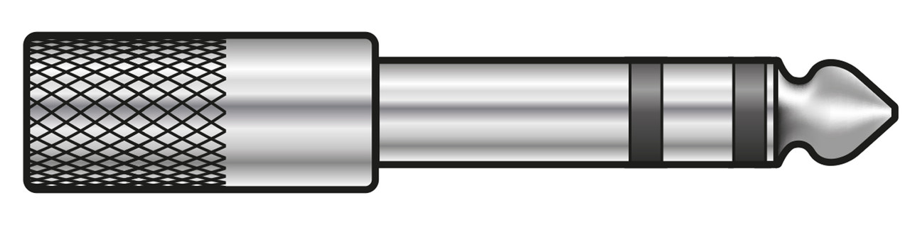 Adaptor 3.5mm Stereo Jack Plug - 6.3mm Stereo Jack Socket Adaptor 3.5mm Stereo Jack Plug - 6.3mm Stereo Jack Socket