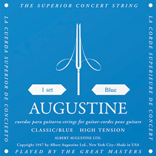 Blue Augustine Classical Guitar String Set, High Tension