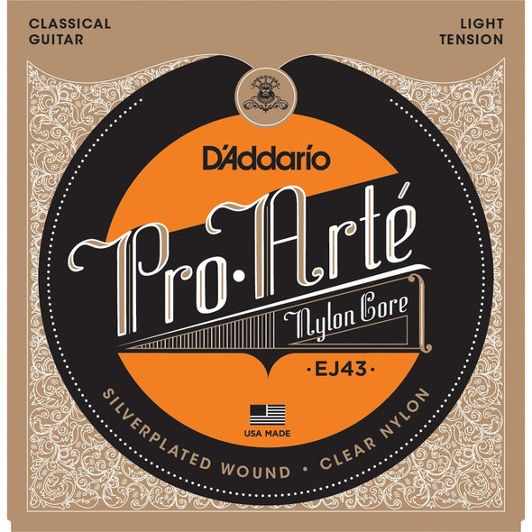 D'Addario EJ43 Pro-Arte Nylon Classical Guitar String Set, Light Tension D'Addario EJ43 Pro-Arte Nylon Classical Guitar String Set, Light Tension