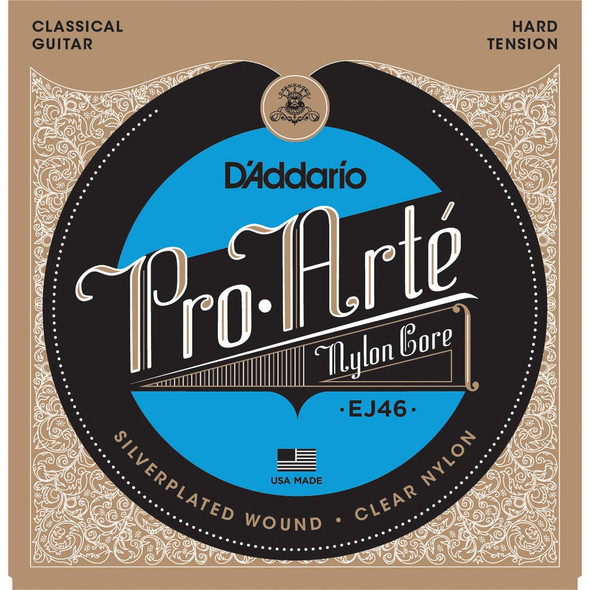 D'Addario EJ46 Pro-Arte Nylon Classical Guitar String Set, Hard Tension