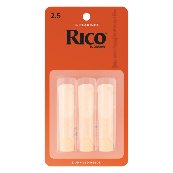 Rico Clarinet Reeds  2.5 Gauge ( 3 pack )