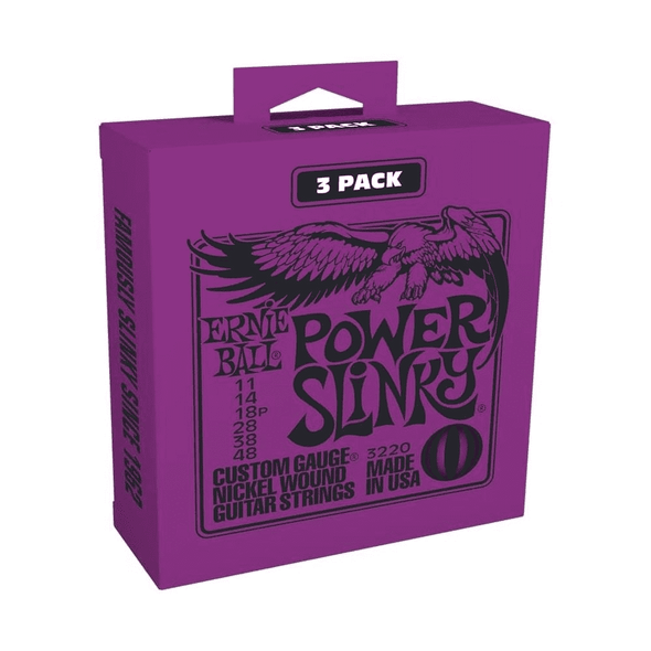 Ernie Ball Power Slinky Electric Guitar Strings 3 Pack (3220) 