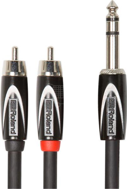 Roland Audio Lead  2 Phono Plugs To Stereo 6.3mm Jack Plug 5ft
