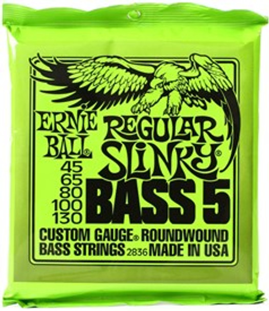 Ernie Ball Regular Slinky 5 String Bass Strings 45-130 2836