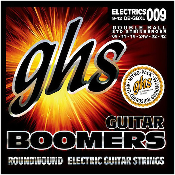 GHS DB-GBXL Double Ball End Boomers Electric Guitar Strings, Extra Light, 9-42