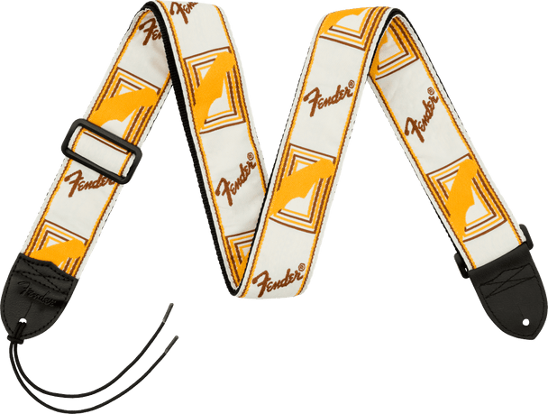 Fender  Guitar Strap 2" Monogrammed White/Brown/Yellow