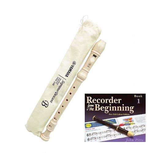 Yamaha YRS24B Soprano/Descant Recorder White With Book