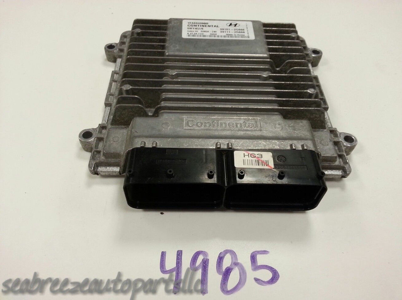 2011 2012 2013 SONATA 2.4L AT COMPUTER BRAIN ENGINE CONTROL ECU ECM MODULE 4985