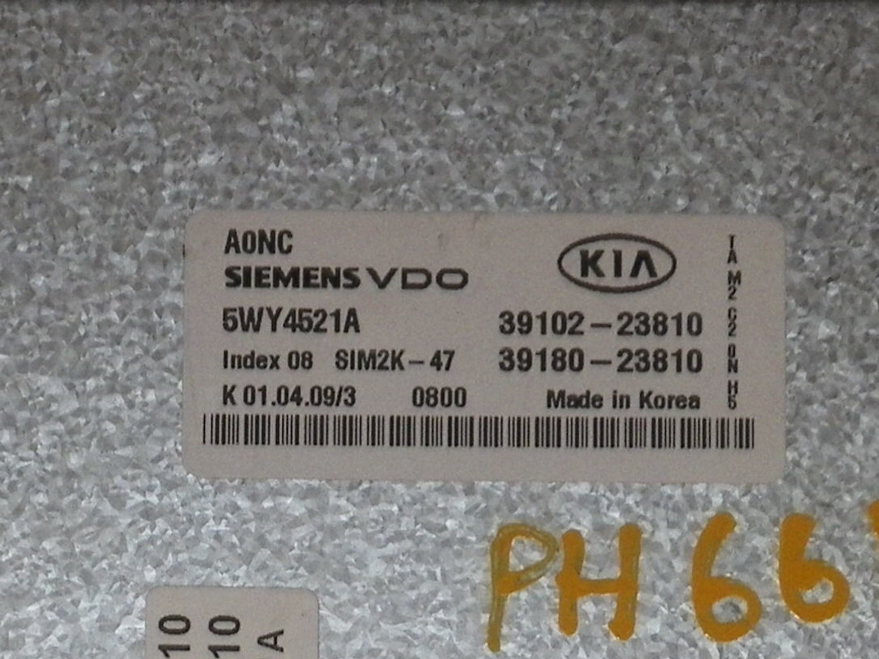 2010 10 KIA SOUL 2.0L AT COMPUTER BRAIN ENGINE CONTROL ECU ECM MODULE UNIT