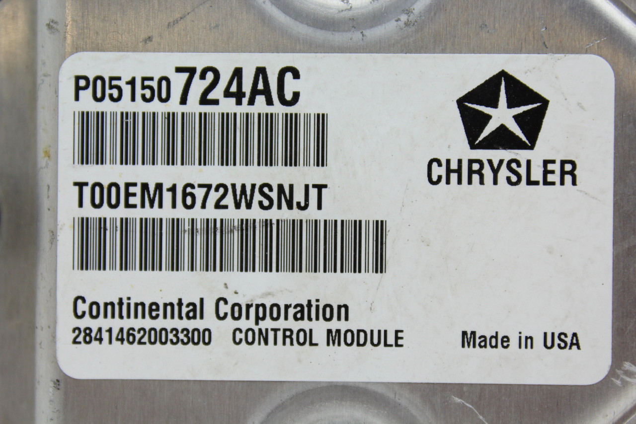 13 Dodge Avenger P05150724AC Computer Brain Engine Control ECU ECM EBX Module