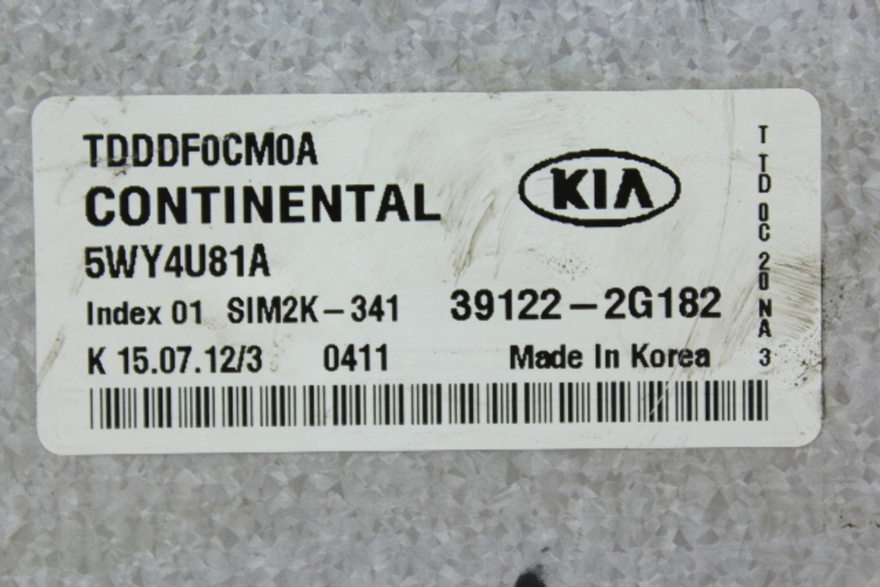 11-13 Kia Forte 39122-2G182 Computer Brain Engine Control ECU ECM EBX Module