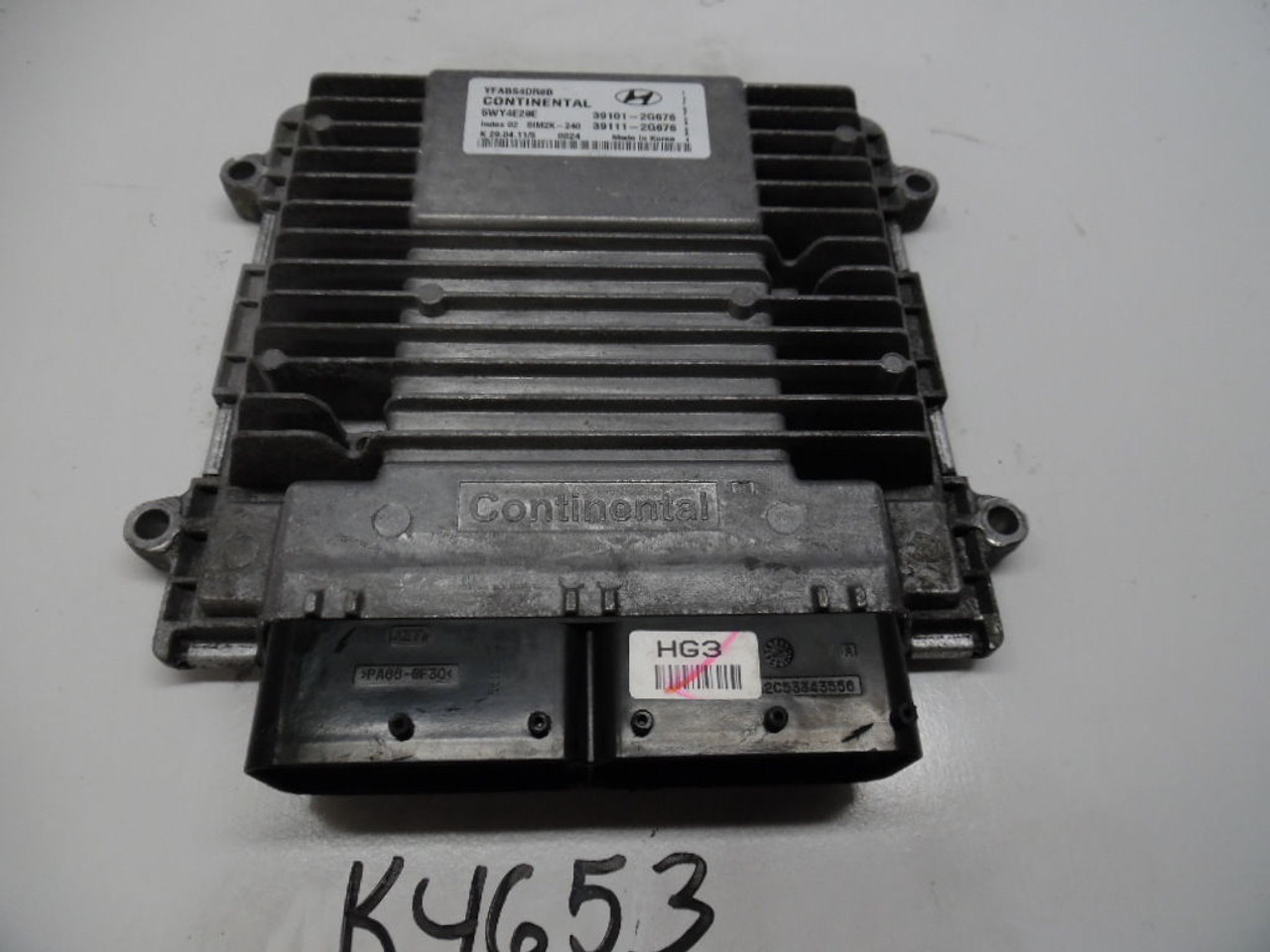2011 HYUNDAI SONATA 39101-2G676 COMPUTER BRAIN ENGINE CONTROL ECU MODULE K4653