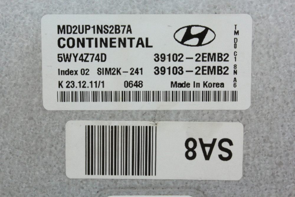 11-13 Hyundai Elantra 39103-2EMB2 Computer Brain Engine Control ECU ECM Module