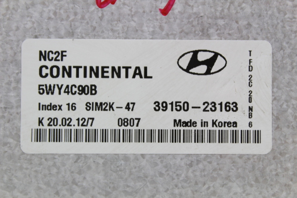 09-12 Hyundai Elantra 39150-23163 Computer Brain Engine Control ECU ECM Module
