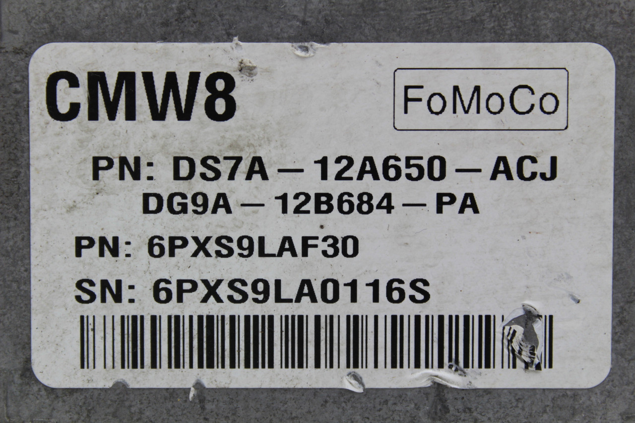 13 Ford Fusion DS7A-12A650-ACJ Computer Brain Engine Control ECU ECM EBX Module