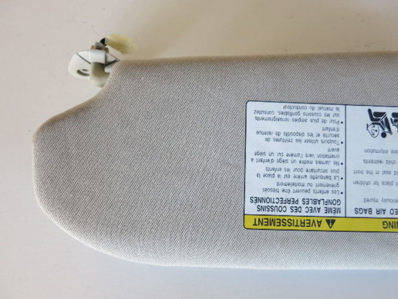 07-13 INFINITI G37 RIGHT PASSENGER SIDE INTERIOR SUN VISOR SUNVISOR GRAY V5159