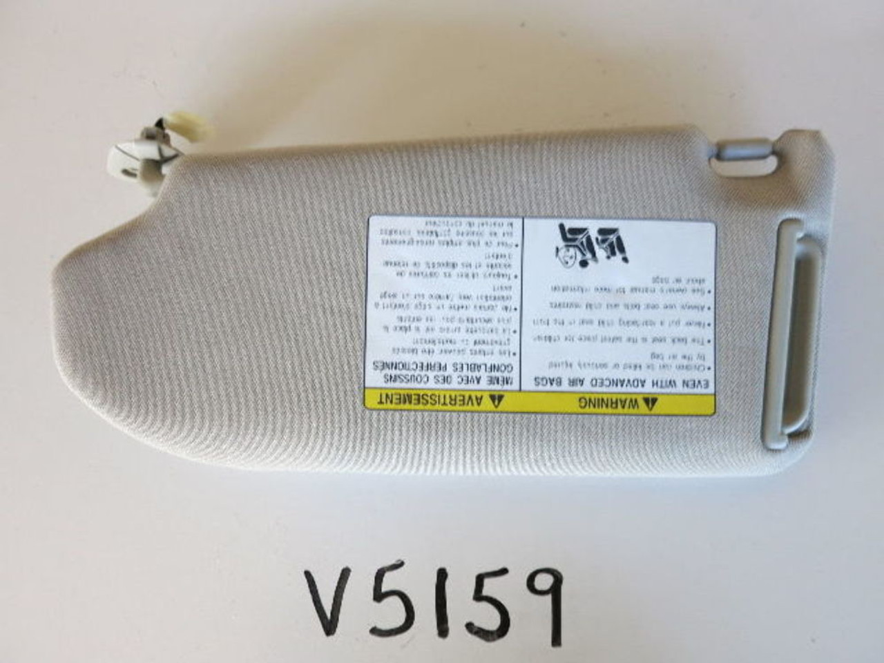 07-13 INFINITI G37 RIGHT PASSENGER SIDE INTERIOR SUN VISOR SUNVISOR GRAY V5159