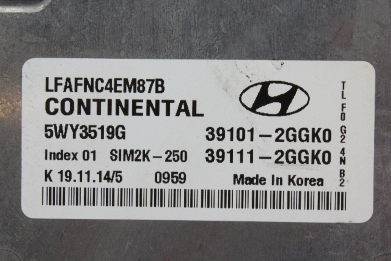 15 16 Sonata 39111-2GGK0 Computer Brain Engine Control ECU ECM EBX Module