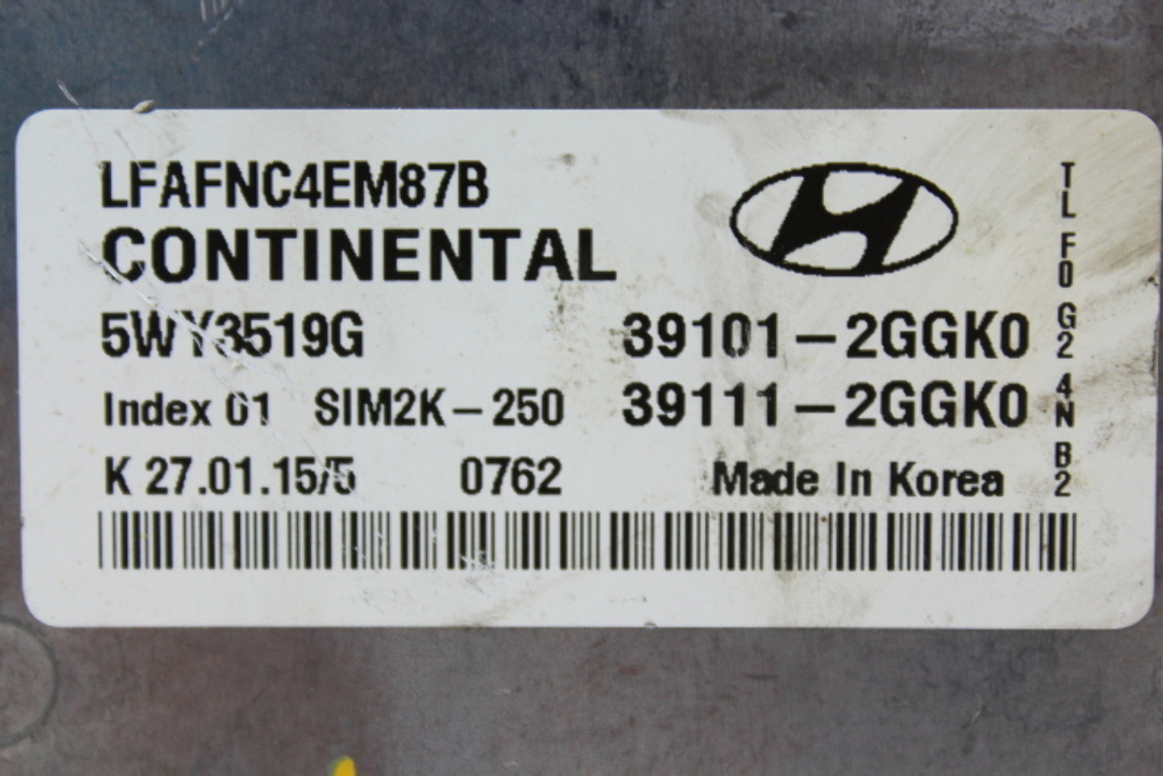 15 16 Hyundai Sonata 39111-2GGK0 Computer Brain Engine Control ECU ECM Module