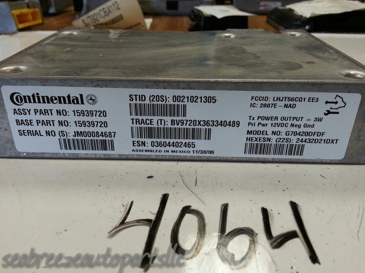07-08 Chevrolet Impala Onstar Communications Module GM Option Code UE1