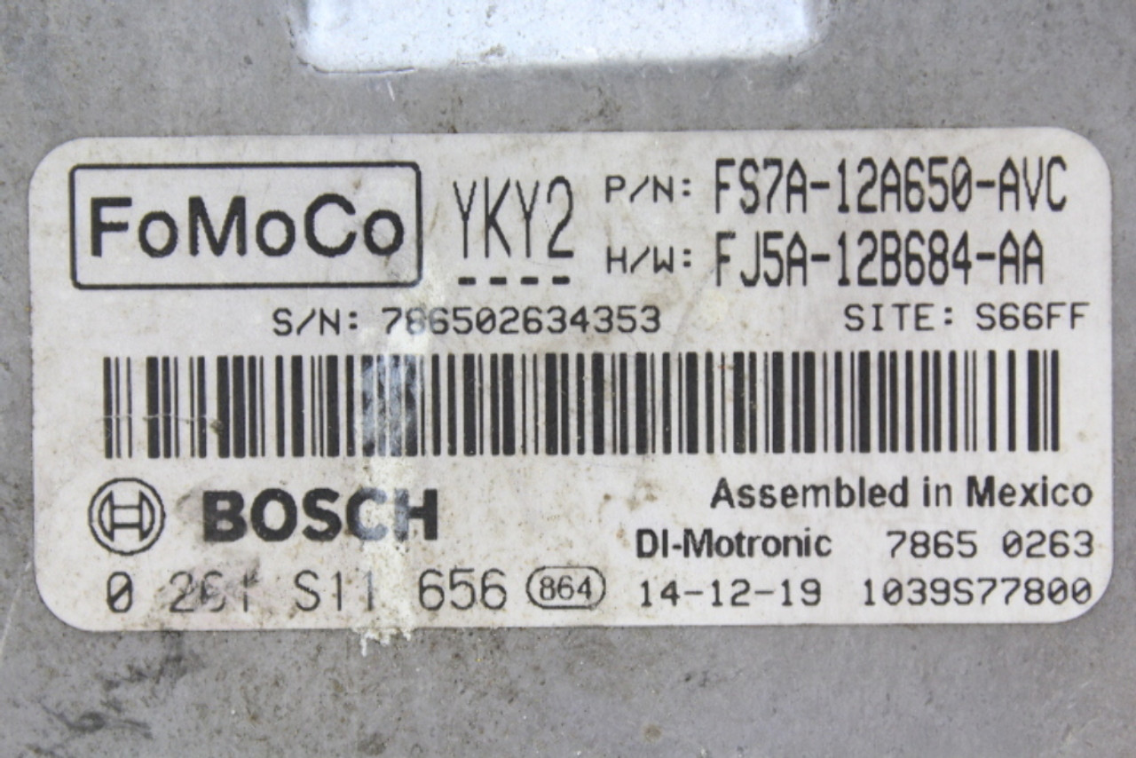 15 Ford Fusion FS7A-12A650-AVC Computer Brain Engine Control ECU ECM EBX Module