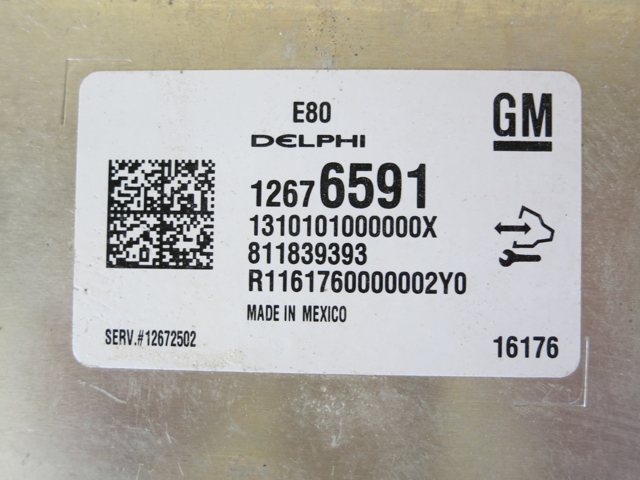 16 Chevy Cruze 12672502 Computer Brain Engine Control ECU ECM EBX Module