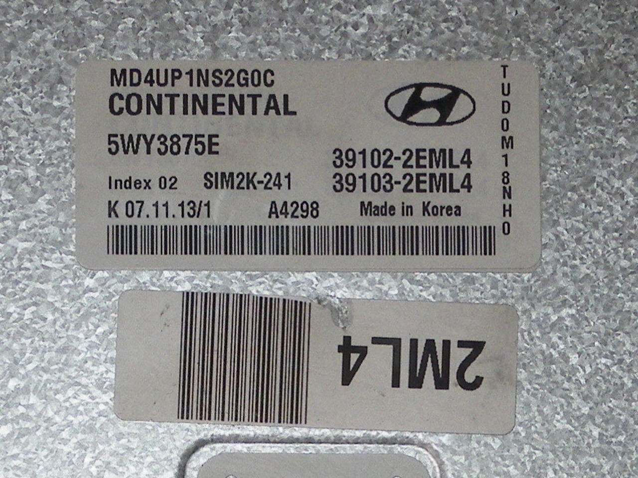 2014 14 HYUNDAI ELANTRA COMPUTER BRAIN ENGINE CONTROL ECU ECM MODULE