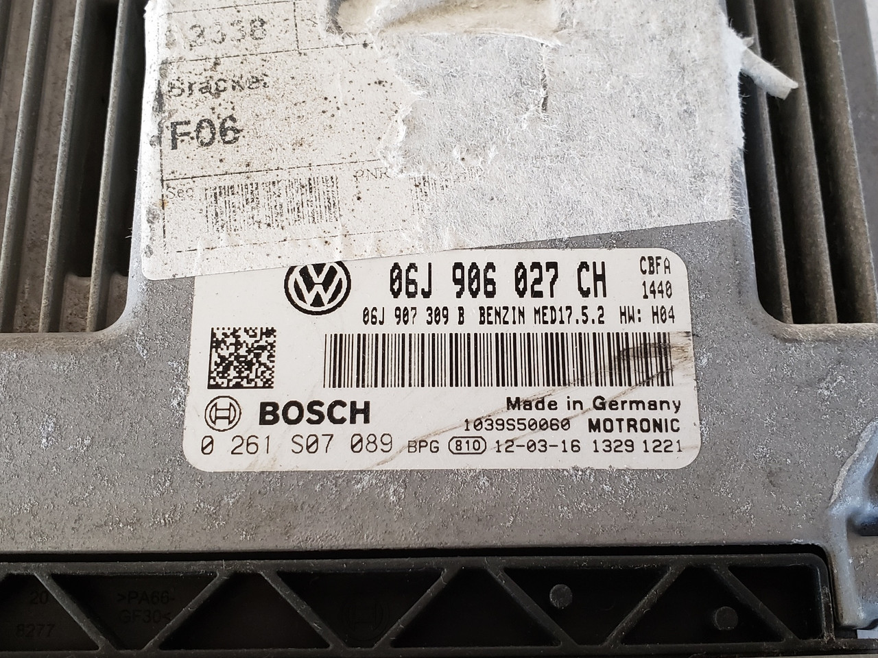 2012 Volkswagen Eos 06J 906 027 CH Computer Engine Control ECU ECM EBX Module