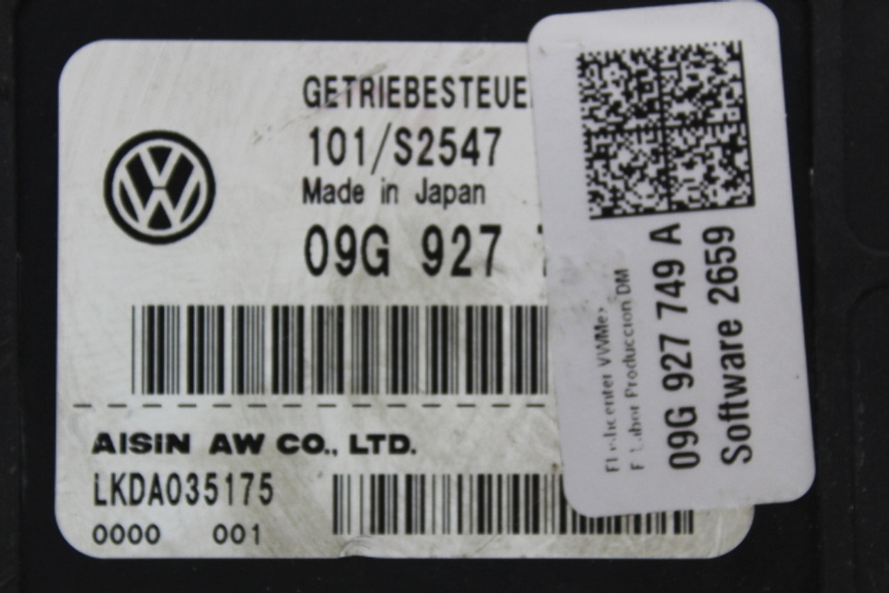 14-16 Volkswagen Jetta 09G 927 749 A TCM Transmission Computer Control Module