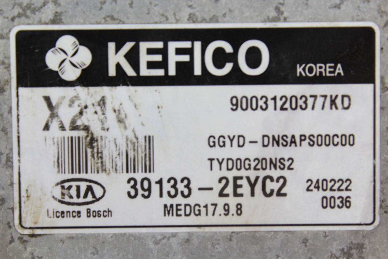 14 Kia Forte 39133-2EYC2 Computer Brain Engine Control ECU ECM EBX Module