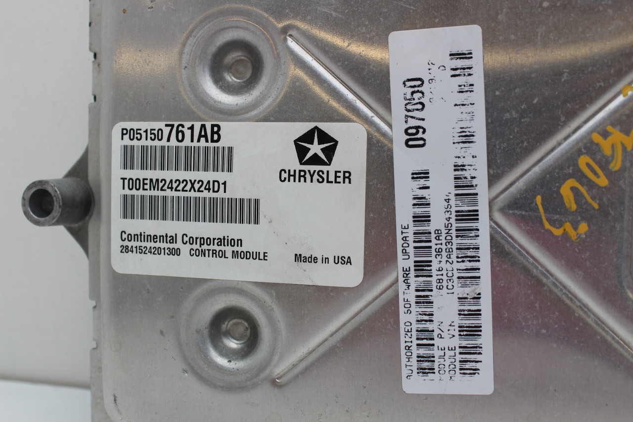 13 Dodge Avenger P05150761AB Computer Brain Engine Control ECU ECM EBX Module