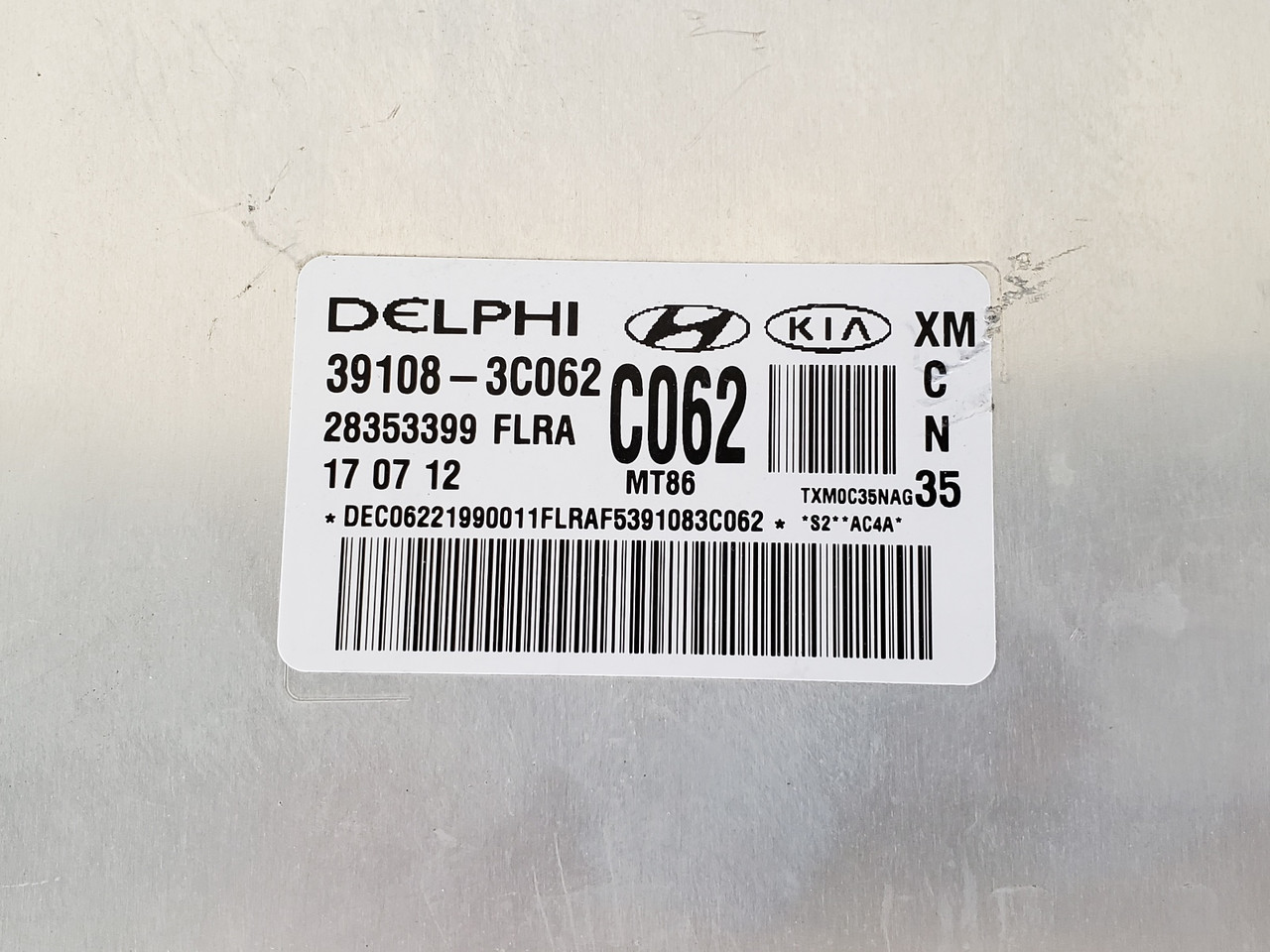 2011-2013 Sorento 39108-3C062 Computer Brain Engine Control ECU ECM EBX Module
