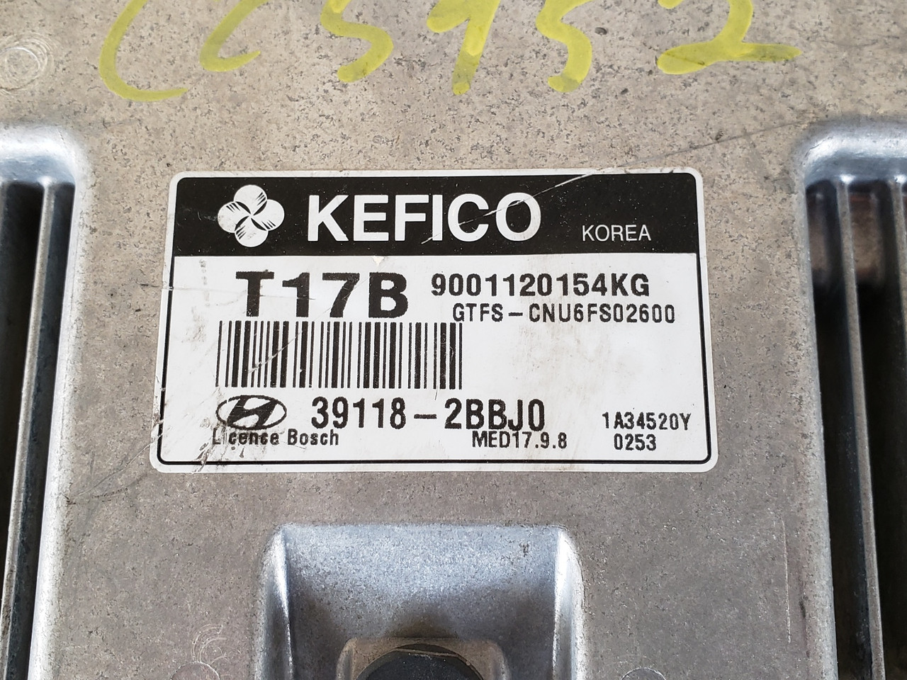 2013 Veloster 39118-2BBJ0 Computer Brain Engine Control ECU ECM EBX Module