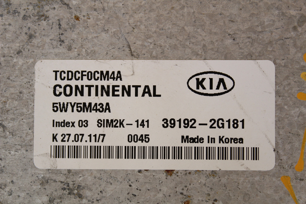 2011-2013 Kia Forte 39192-2G181 Computer Brain Engine Control ECU ECM EBX Module