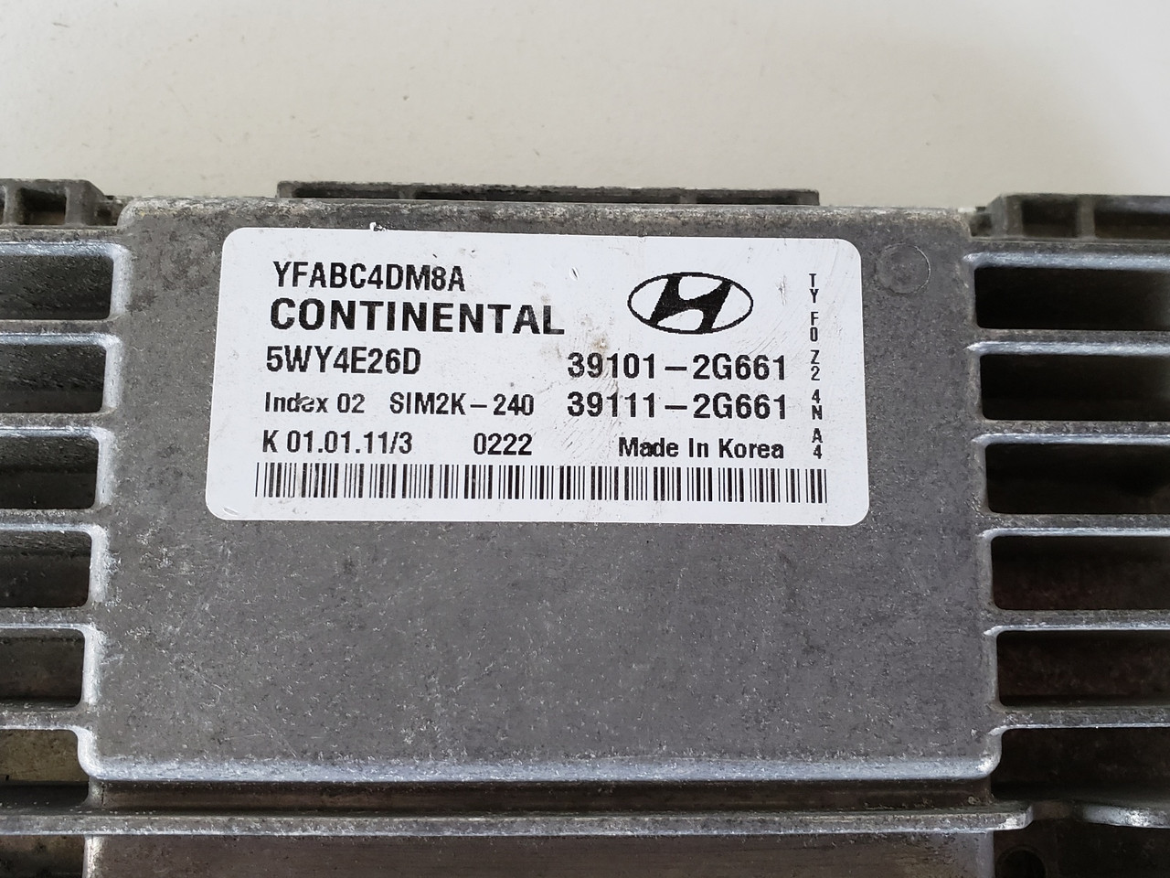 2011-2014 Sonata 39111-2G661 Computer Brain Engine Control ECU ECM EBX Module