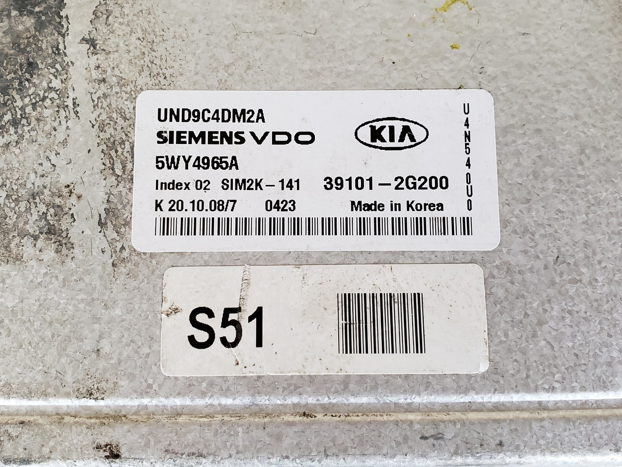 2009-2012 Kia Rondo 39101-2G200 Computer Brain Engine Control ECU ECM EBX Module