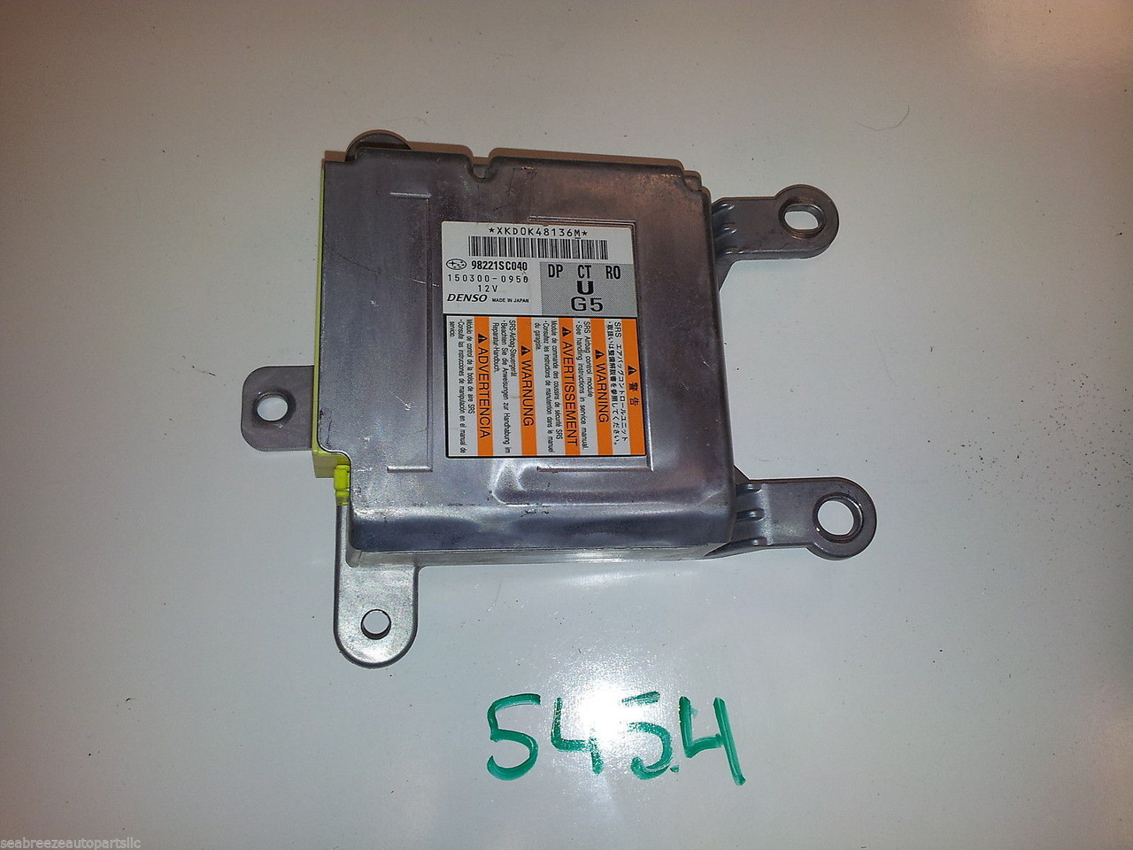 09-12 SUBARU FORESTER SRS AIR BAG AIRBAG MODULE CONTROL DIAGNOSTIC RELAY UNIT