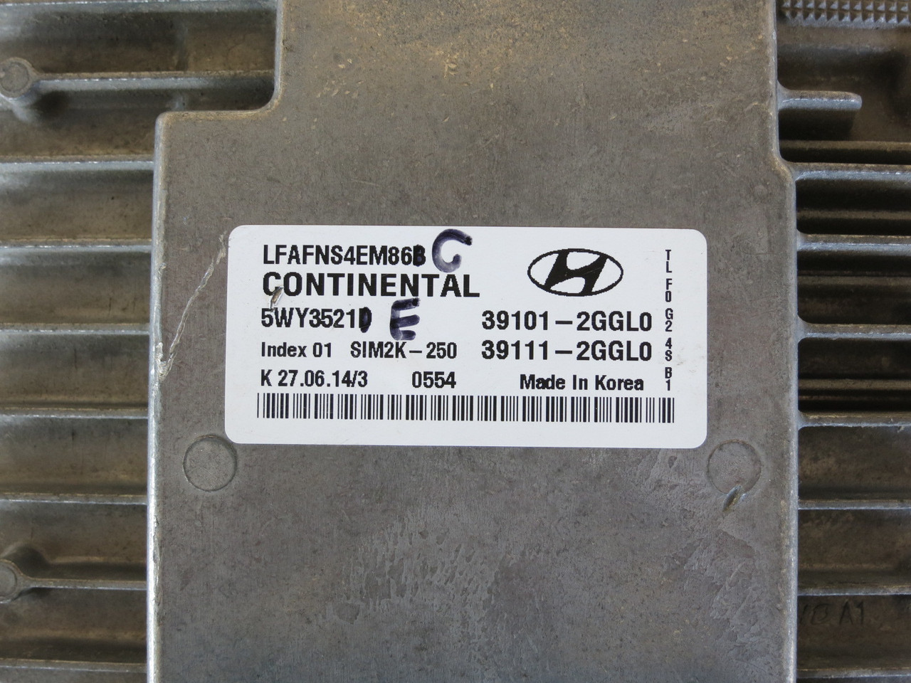 15 16 Sonata 39111-2GGL0 Computer Brain Engine Control ECU ECM EBX Module
