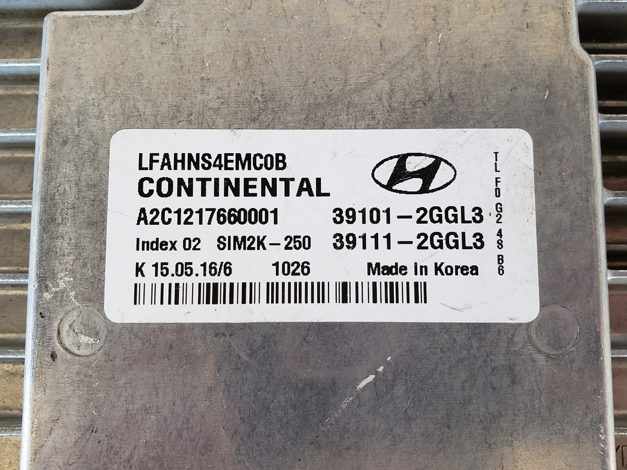 2015-2017 Sonata 39111-2GGL3 Computer Brain Engine Control ECU ECM EBX Module