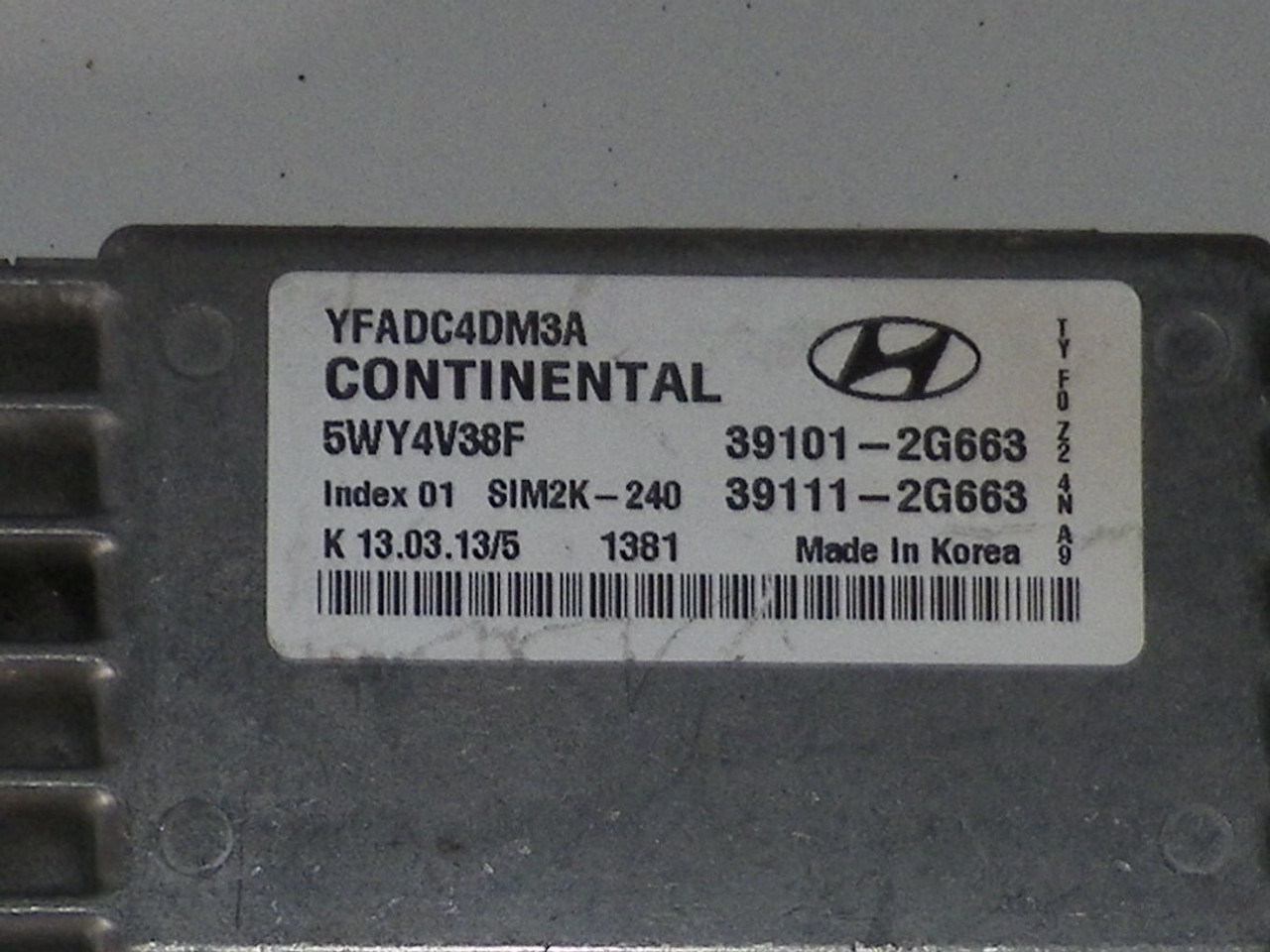 11 12 13 14 HYUNDAI SONATA ENGINE CONTROL MODULE ECM ECU EBX PCM BRAIN