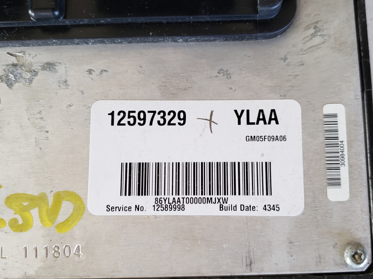 2005-2006 Cobalt 12589998 Computer Brain Engine Control ECU ECM EBX Module