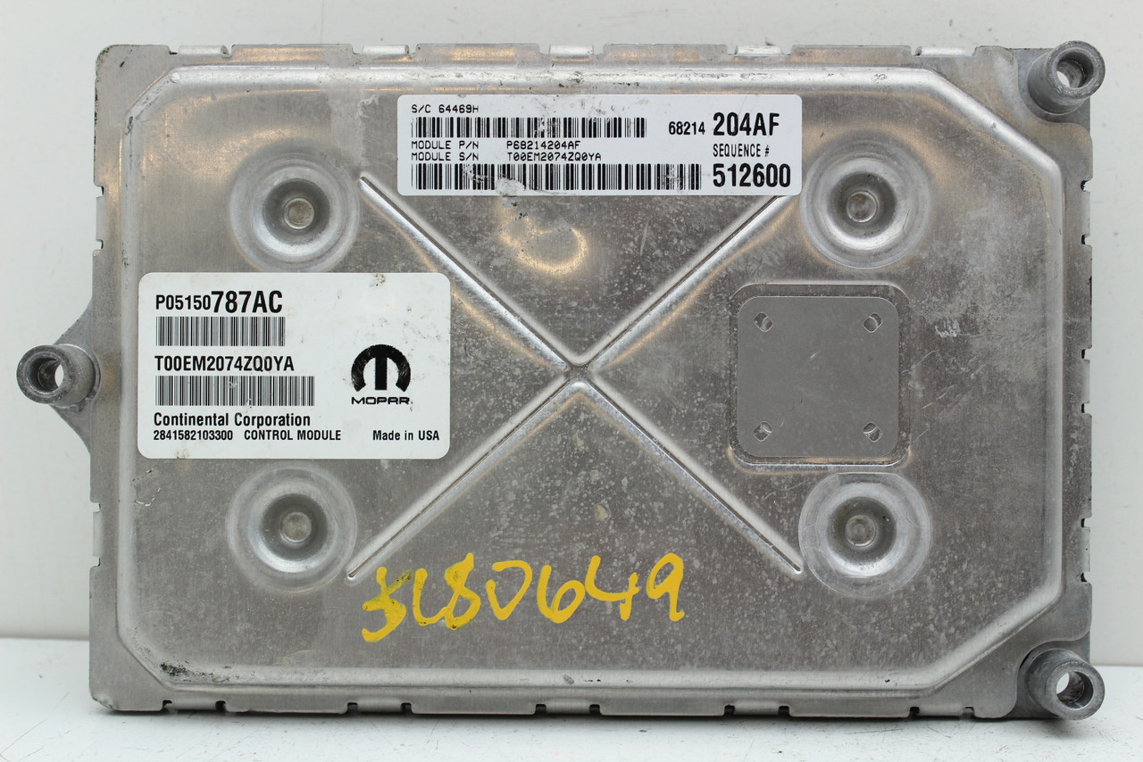14 Dodge Charger P05150787AC Computer Brain Engine Control ECU ECM EBX Module