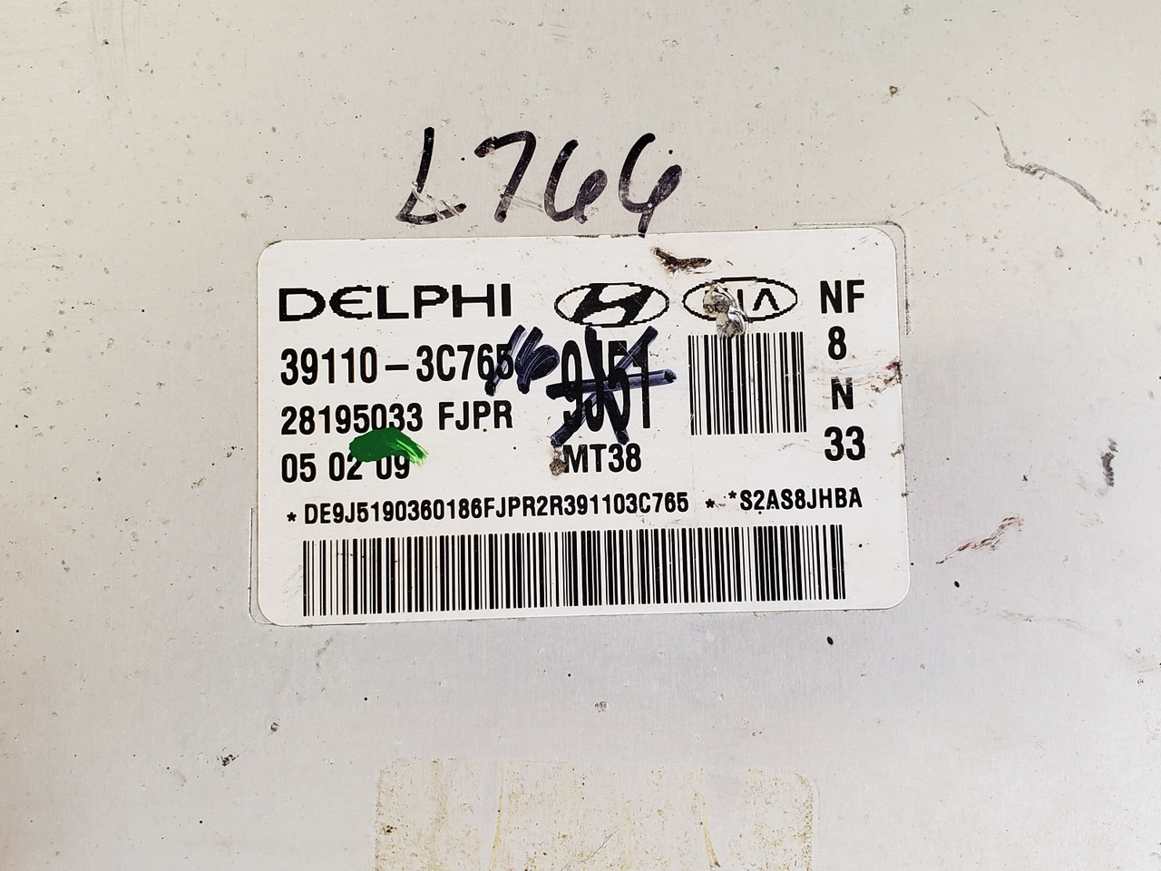 2009-2010 Sonata 39110-3C765 Computer Brain Engine Control ECU ECM EBX Module