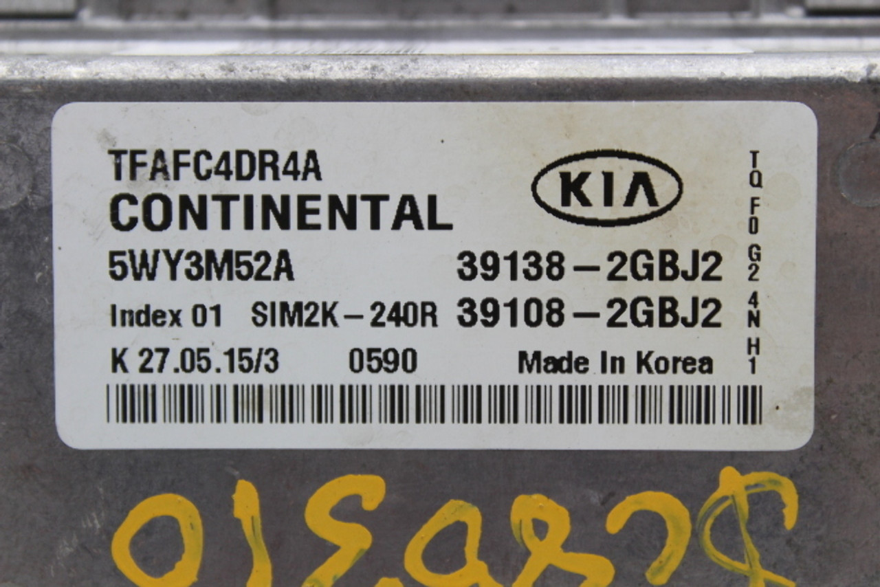 14 15 Kia Optima 39138-2GBJ2 Computer Brain Engine Control ECU ECM EBX Module
