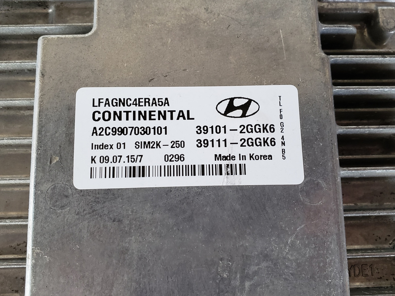 2015-2017 Sonata 39111-2GGK5 Computer Brain Engine Control ECU ECM EBX Module
